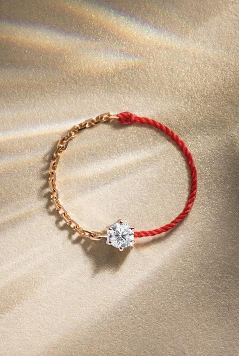 アブソルローズゴールドハーフロープハーフチェーンリング - Redline - 0++