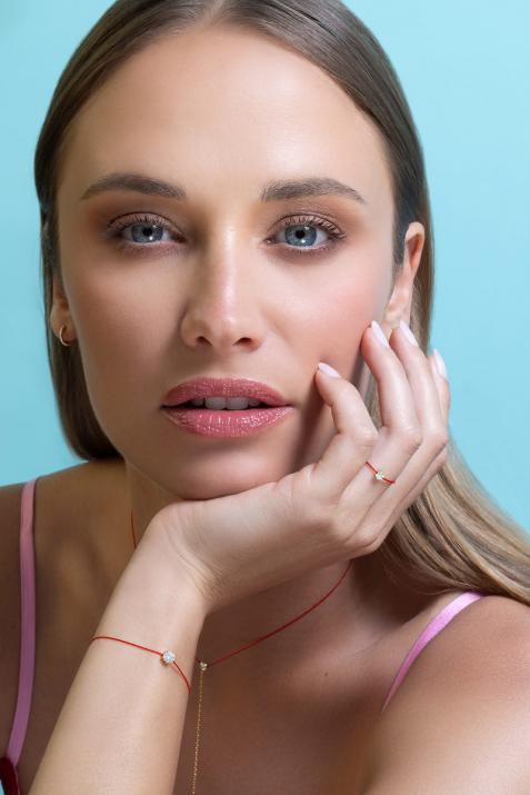 深く絶対的な糸ブレスレットイエローゴールド - Redline - 0++