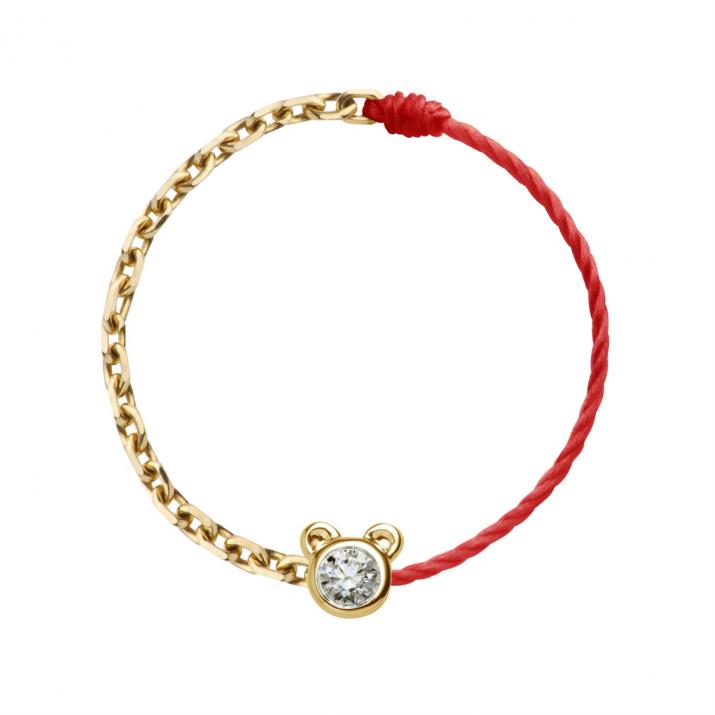 Mini Pure Bear ワイヤー＆チェーンリング イエローゴールド - Redline