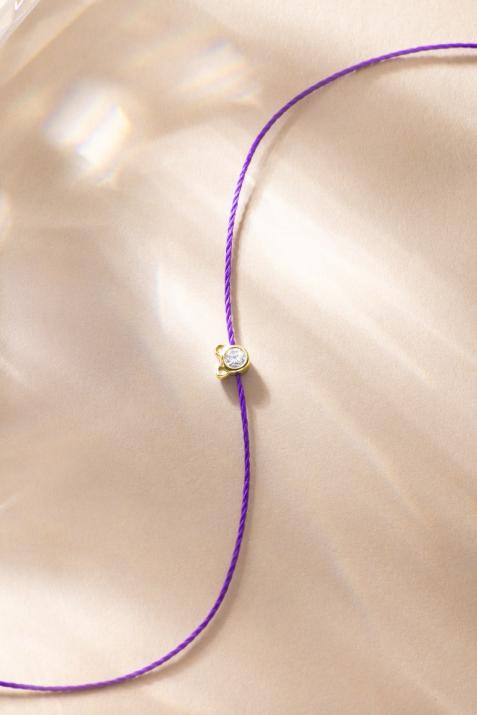 ミニピュアベアゴールドベアダイヤモンドストリングブレスレット - Redline - 0++