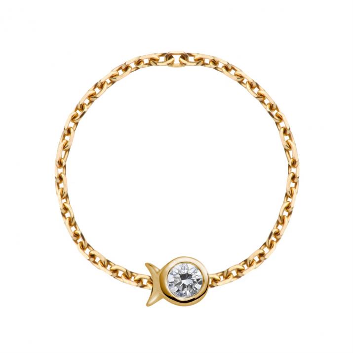 Mini Pure Fish チェーンリング イエローゴールド - Redline