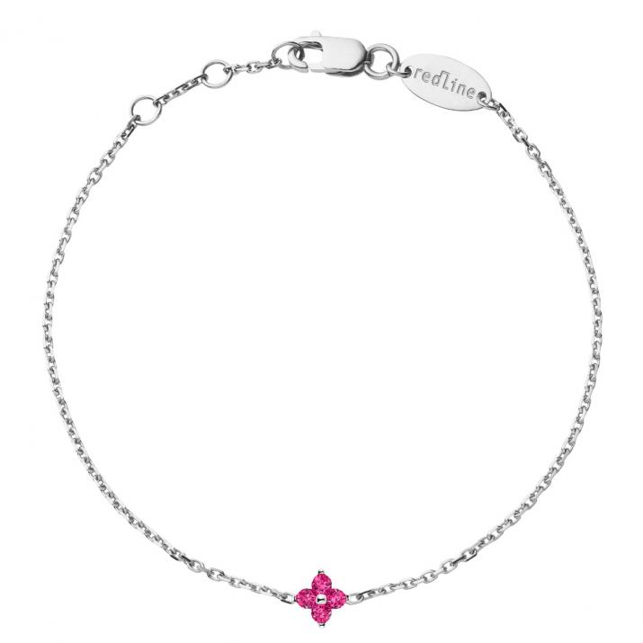 ブレスレット光沢のあるルビーチェーンホワイトゴールド - Redline - 0++