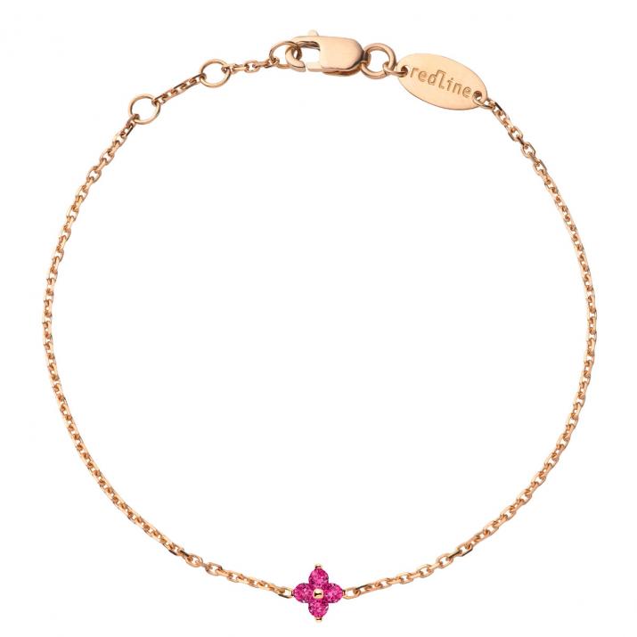 ブレスレット光沢のあるルビーチェーンローズゴールド - Redline - 0++