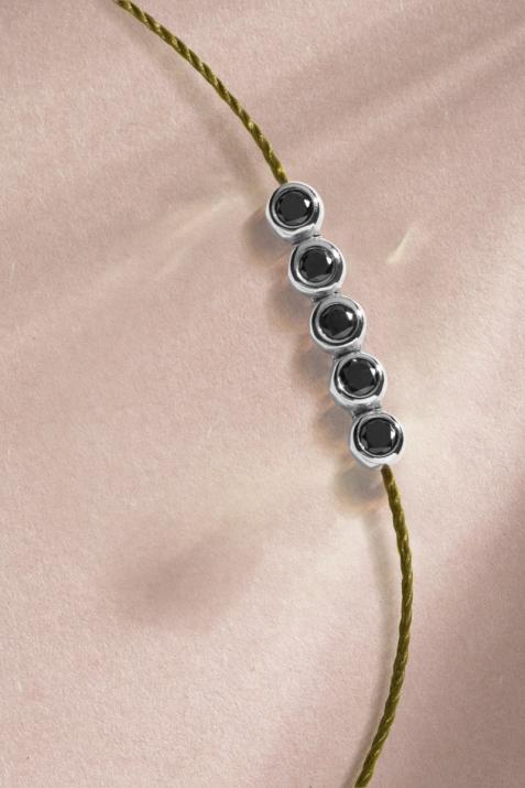 メンズブレスレット川Kcolorスレッドホワイトゴールド - Redline - 0++