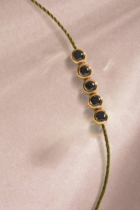 メンズブレスレット川Kcolorスレッドイエローゴールド - Redline - 0++