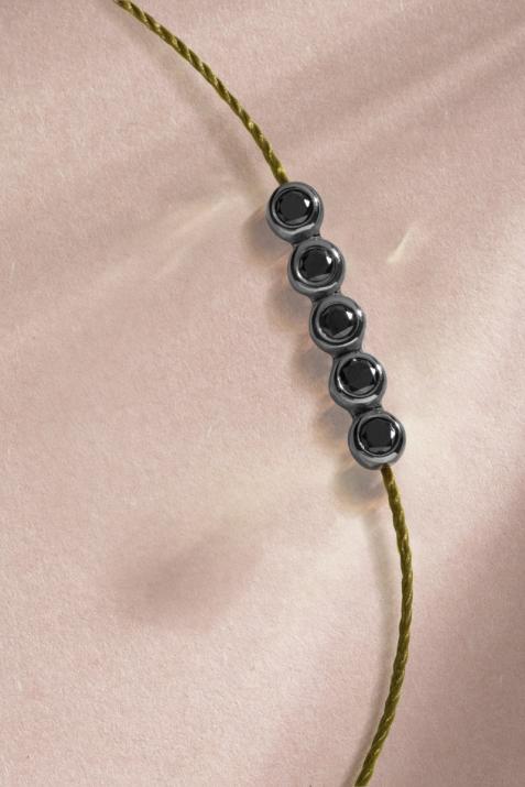 川Kcolorスレッドブレスレットブラックゴールド - Redline - 0++