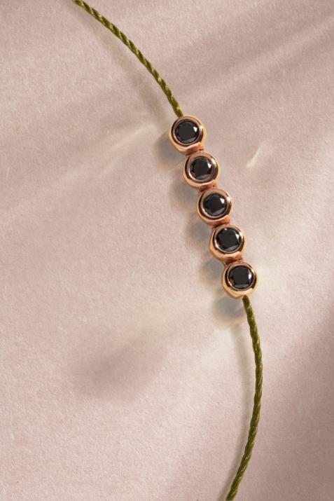 メンズブレスレット川Kcolorスレッドピンクゴールド - Redline - 0++