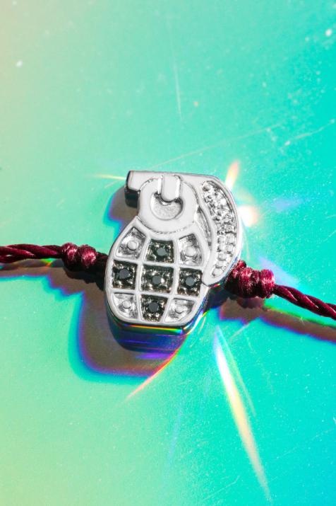 ブームブレスレットスレッドメンホワイトゴールド - Redline - 0++