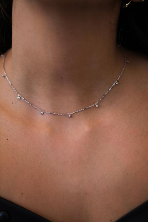 女性ネックレス天窓ホワイトゴールド - Redline - 0++