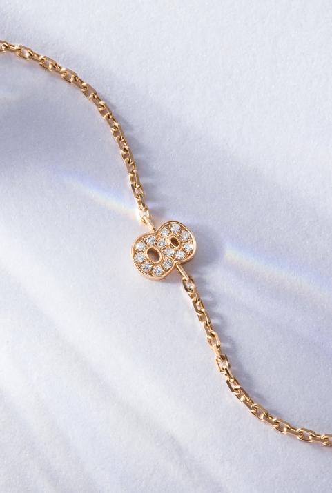 私のナンバーパベダイヤモンドチェーンブレスレットホワイトゴールド - Redline - 0++