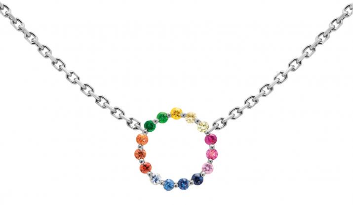 Aurelange Rainbow Sapphiresチェーンネックレスホワイトゴールド - Redline - 0++