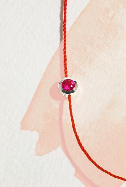 純粋なルビスブレスレットホワイトゴールド - Redline - 0++