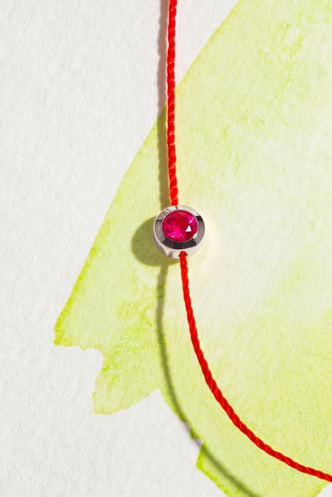 純粋なルビスブレスレットホワイトゴールド - Redline - 0++