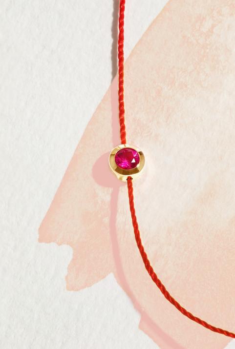 純粋なルビスブレスレットイエローゴールド - Redline - 0++