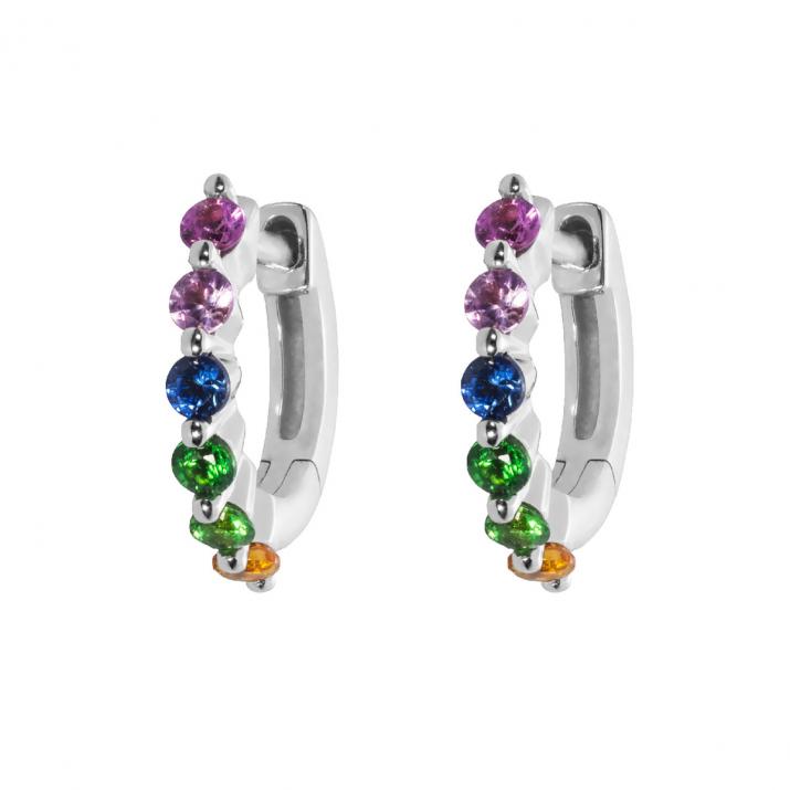 Si Joli Mini Creole Aurelange Rainbow イヤリング 白金 - Redline