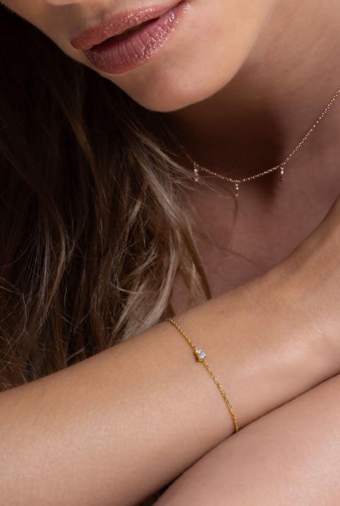 Abby チェーンブレスレット イエローゴールド - Redline - 0++