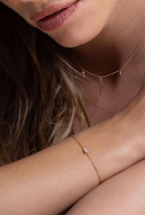 Abby チェーンブレスレット ローズゴールド - Redline - 0++