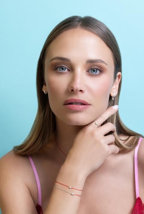 Abby ハーフスレッド ハーフチェーン ブレスレット白金 - Redline - 0++