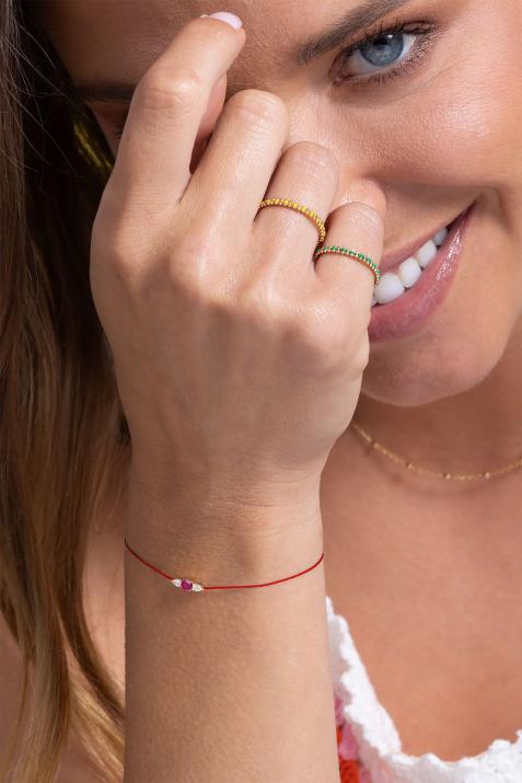 So Abby Rubis ワイヤーブレスレットローズゴールド - Redline - 0++