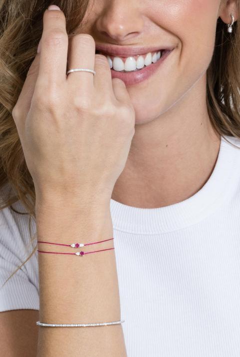 So Abby Rubis ワイヤーブレスレット白金 - Redline - 0++