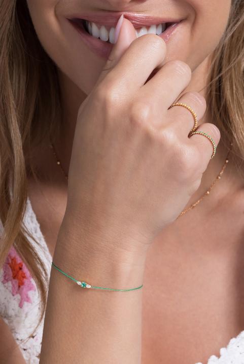 Abby émeraudeワイヤーブレスレット ローズゴールド - Redline - 0++