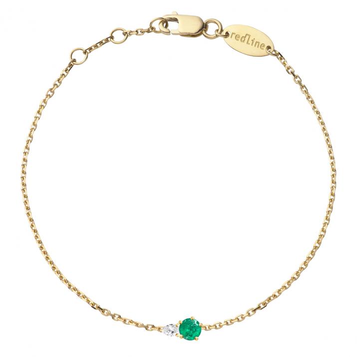 Abby Emeraude Chain Bracelet Yellow Gold - Redline