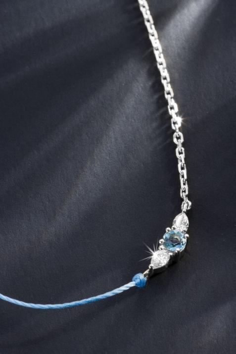 So Abby Topaze ハーフスレッド ハーフチェーン ネックレス 白金 - Redline - 0++