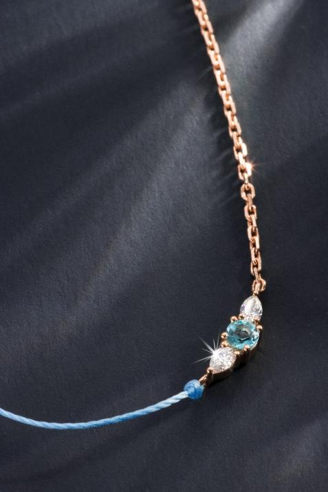 So Abby Topaze ハーフスレッド ハーフチェーン ネックレス ローズゴールド - Redline - 0++