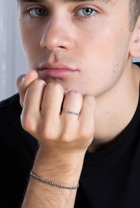 ミニ川kcolorの男性ブレスレットホワイトゴールド - Redline - 0++