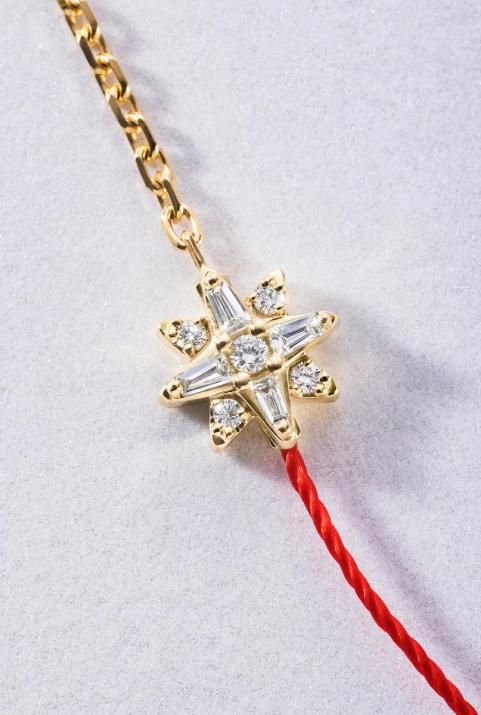 Lunova ハーフスレッドハーフチェーンブレスレットイエローゴールド - Redline - 0++