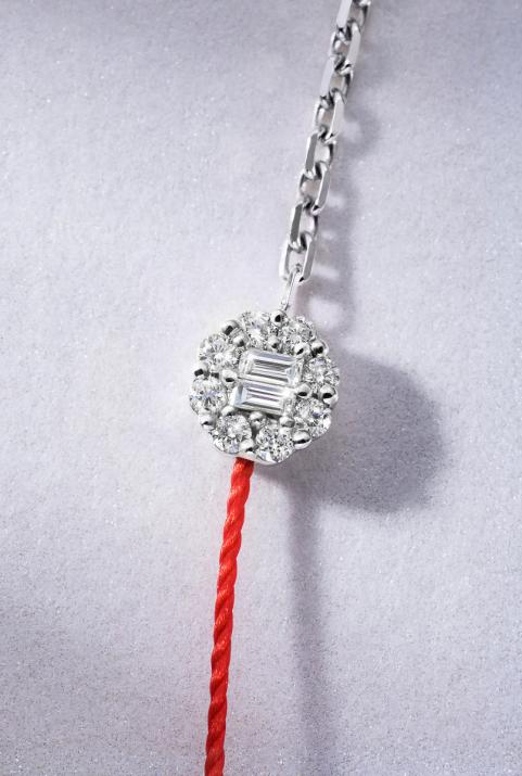 Melody ハーフスレッドハーフチェーンブレスレット白金 - Redline - 0++