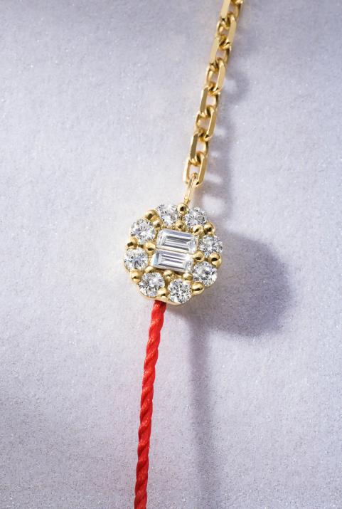 Melody ハーフスレッドハーフチェーンブレスレットイエローゴールド - Redline - 0++