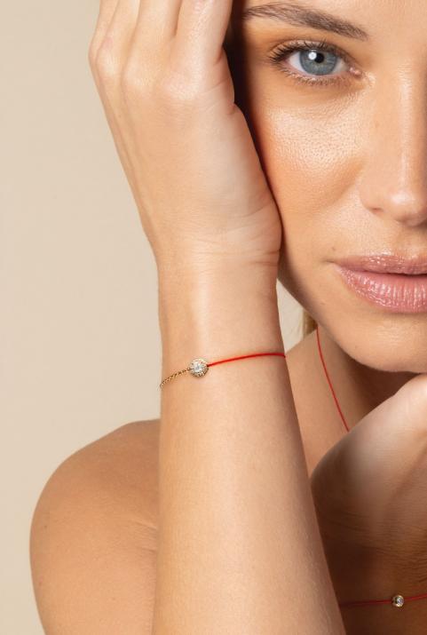 Melody ハーフスレッドハーフチェーンブレスレットイエローゴールド - Redline - 0++