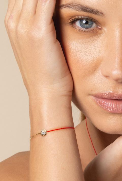 Melody ハーフスレッドハーフチェーンブレスレットイエローゴールド - Redline - 0++