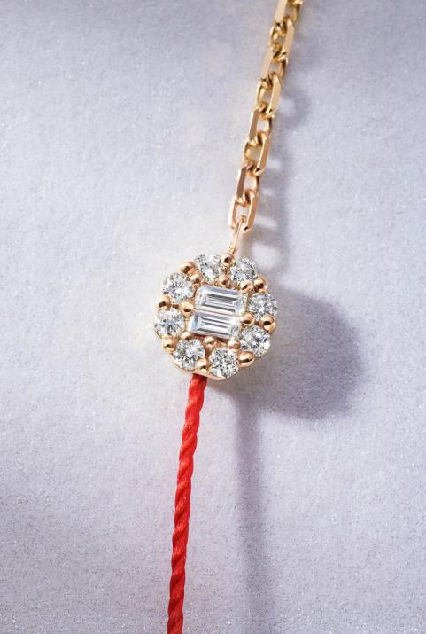 Melody ハーフスレッドハーフチェーンブレスレットローズゴールド - Redline - 0++