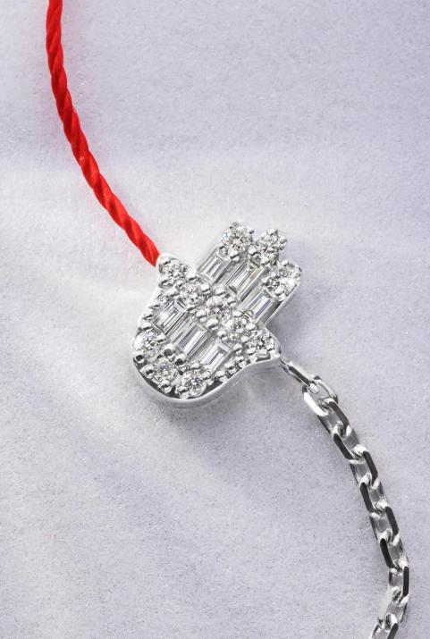 Manita ハーフスレッドハーフチェーンブレスレット白金 - Redline - 0++