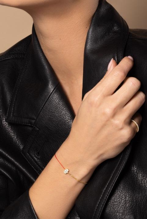 Manita ハーフスレッドハーフチェーンブレスレットイエローゴールド - Redline - 0++