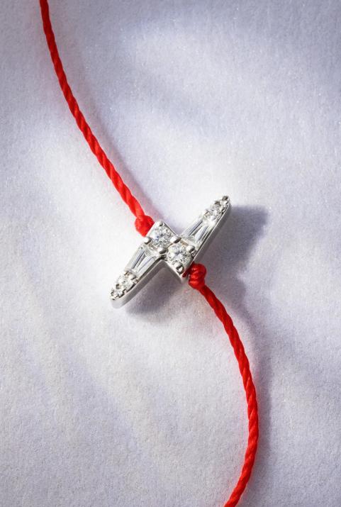18Kホワイトゴールド オールスレッドブレスレット ダイヤモンドの稲妻 0.07ct - Redline - 0++