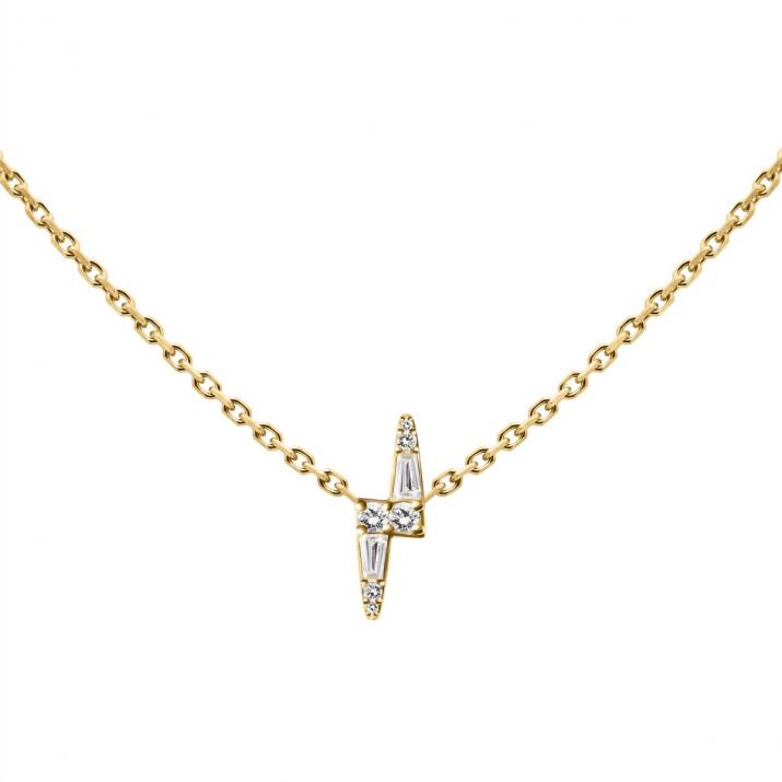 18Kイエローゴールド チェーンネックレス ダイヤモンドの稲妻 0.07ct - Redline
