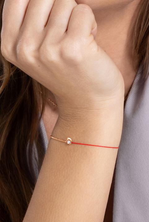 Mini Horse ハーフスレッドハーフチェーンブレスレットローズゴールド - Redline - 0++