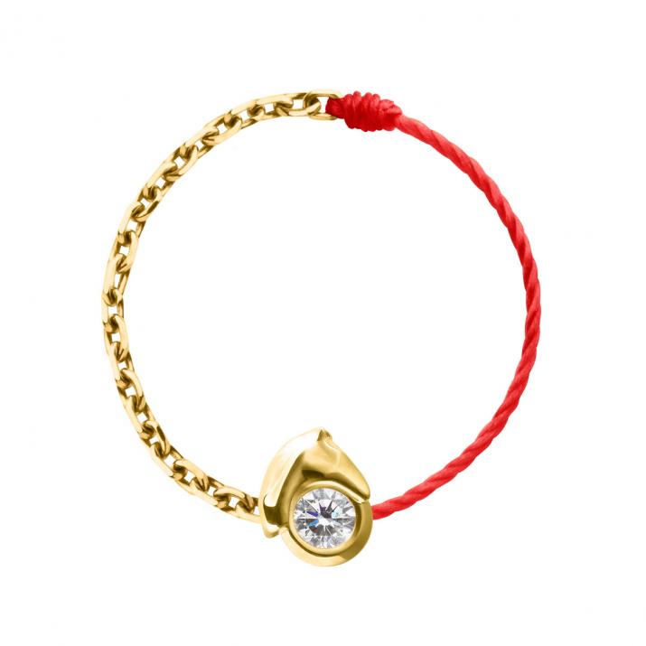 Mini Horse ワイヤー＆チェーンリング イエローゴールド - Redline