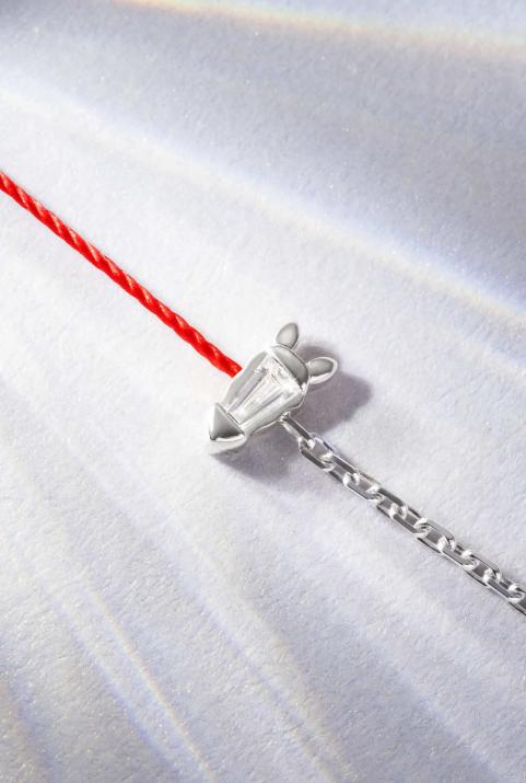 Lucky Horse ハーフスレッドハーフチェーンブレスレット白金 - Redline - 0++