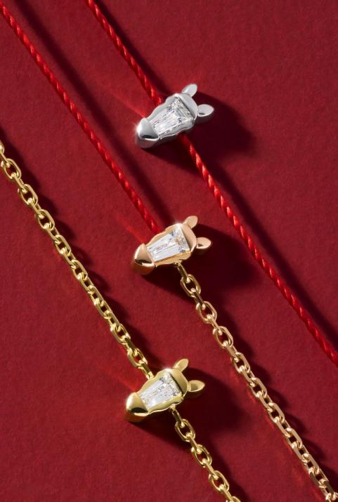 Lucky Horse ハーフスレッドハーフチェーンブレスレット白金 - Redline - 0++