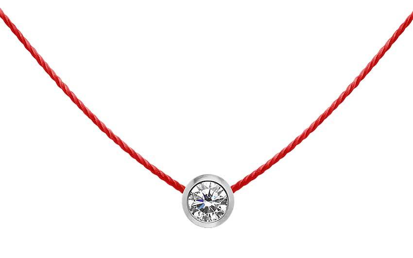 Redline ジュエリー Pure Rdc 糸のネックレスホワイトゴールド  