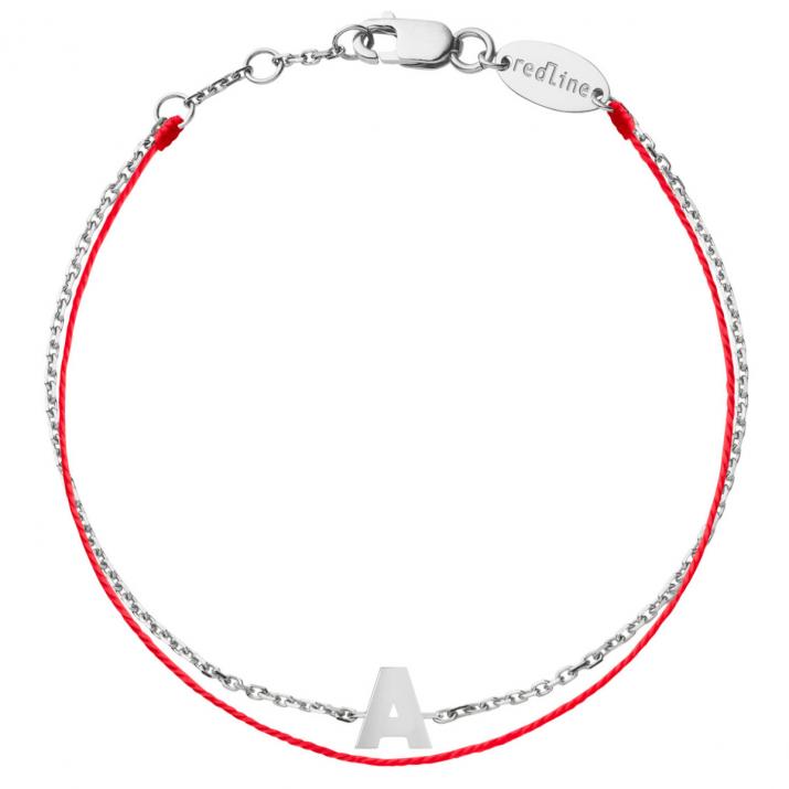 女性用ブレスレット付きアルファベットホワイトゴールドロープブレスレット - Redline - 0++