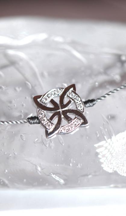 String Bracelet Rosace White Gold RedLine Jewelry - Redline - 0++