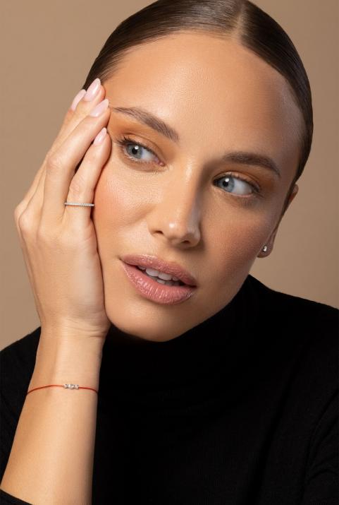 Diamond-paved white gold ring band - Redline - 0++