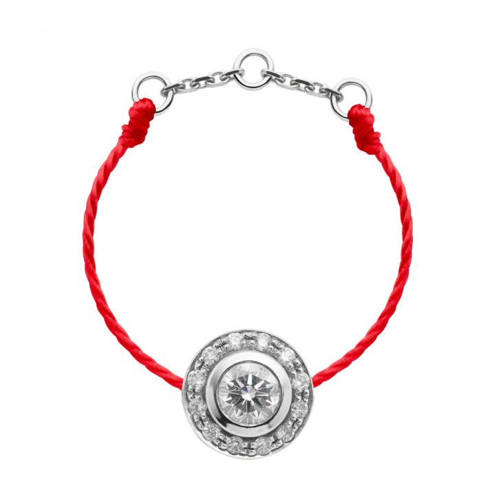 String ring with 0.26ct diamonds in white gold bezel setting - Redline - 0++