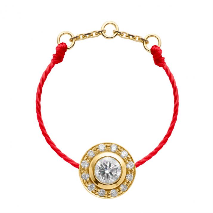 String ring with 0.26ct diamonds in yellow gold bezel setting - Redline - 0++