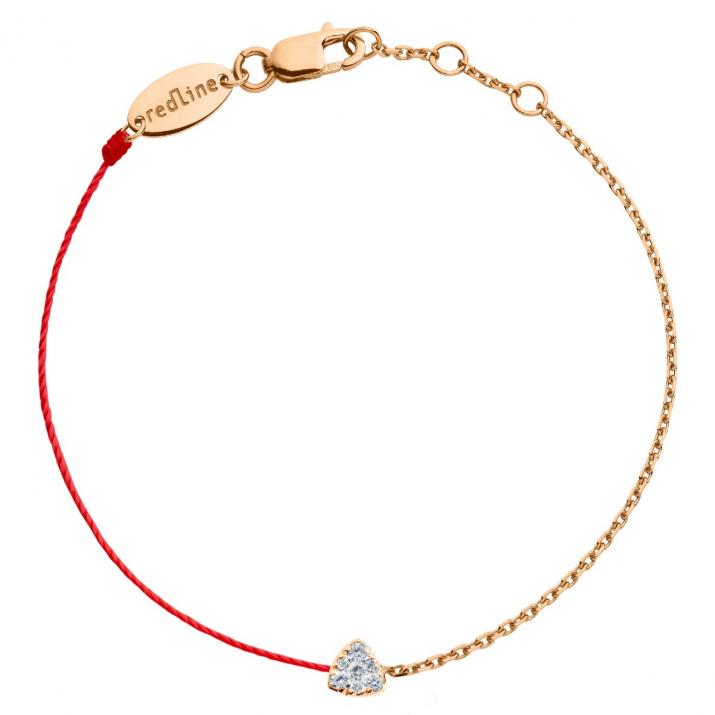 String and chain bracelet with 0.05ct diamond in rose gold prong setting - Redline